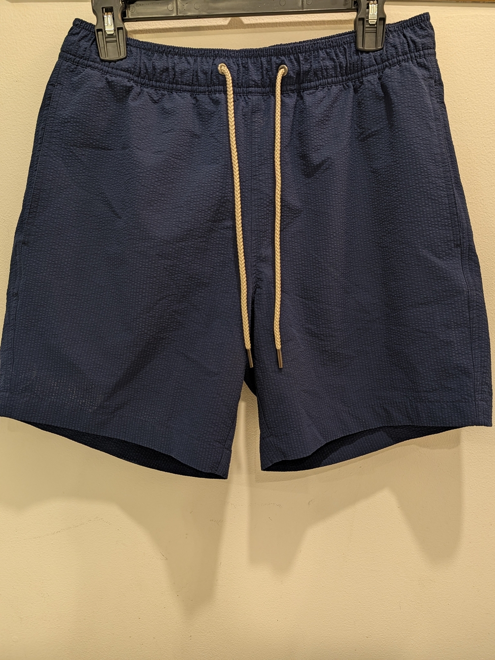 Fair Harbor Navy Hybrid Shorts with Beige Drawstring